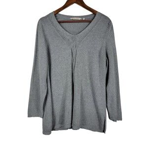 Soft Surroundings Womens Gray Sweater V-Neck Size 1X